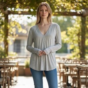 Abercrombie & Fitch Striped Long Sleeve Top w/ Back Strap & Thumb Holes